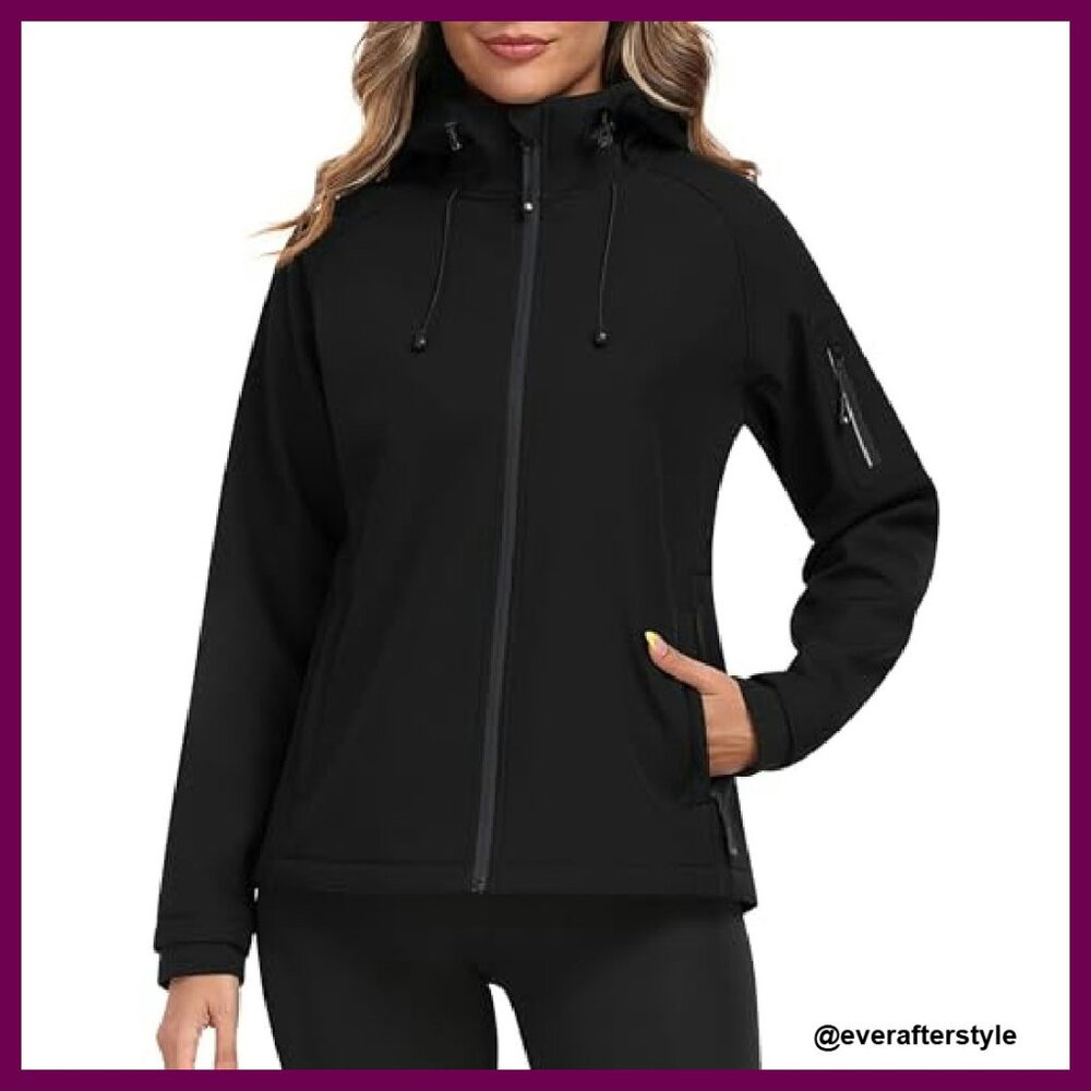 Fleece Lined Softshell Jacket Windproof Lightweig… - image 3